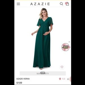 Azazie “verna” dress. Size A18 maternity (measurements in photos). Color pine